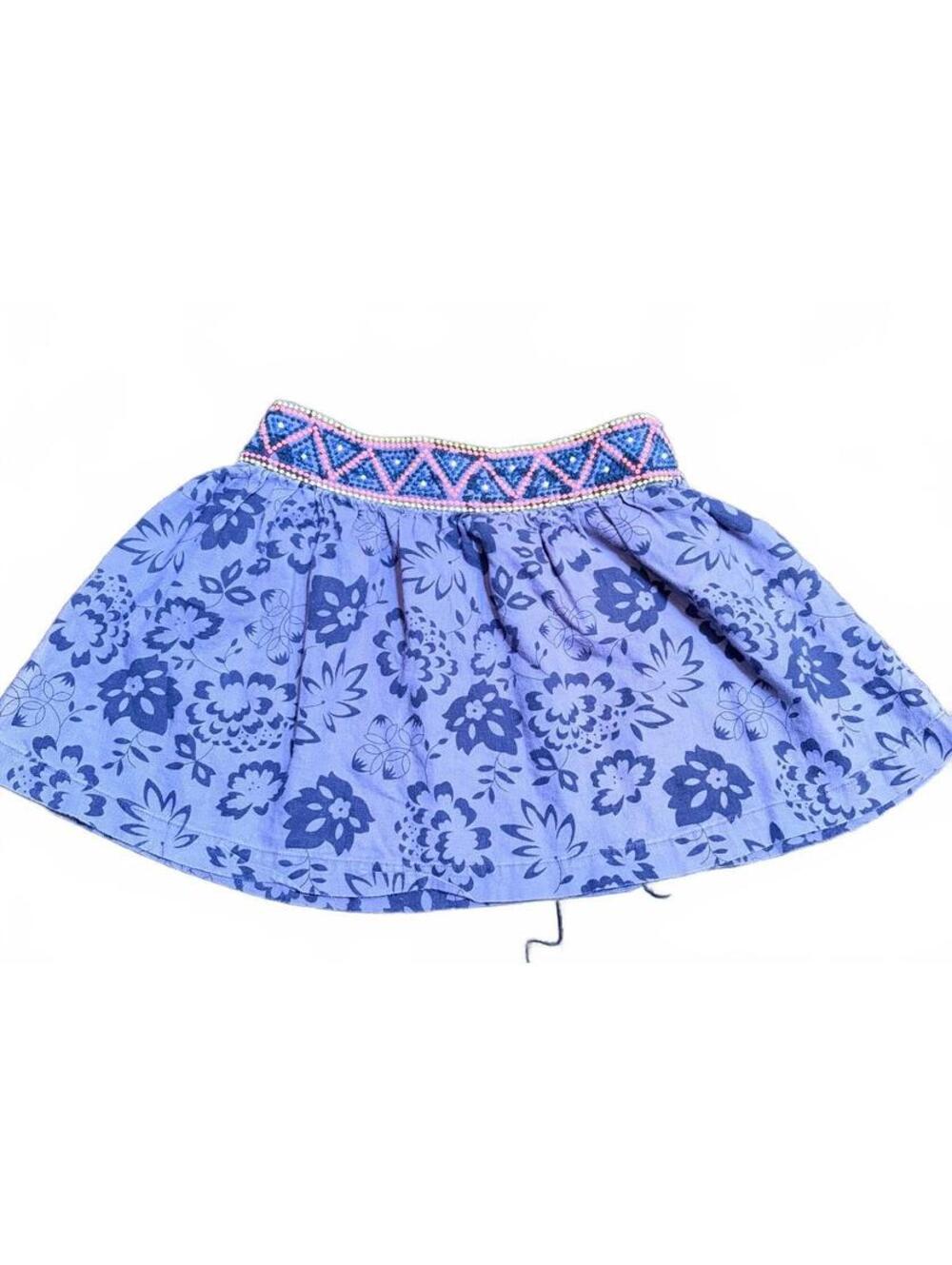 Tea Floral Pattern Gray Skirt Size 6